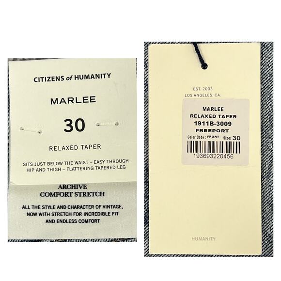 Citizens of Humanity Marlee Relaxed Taper Jeans Sz 30" Freeport Light Wash NEW! - Picture 7 of 14